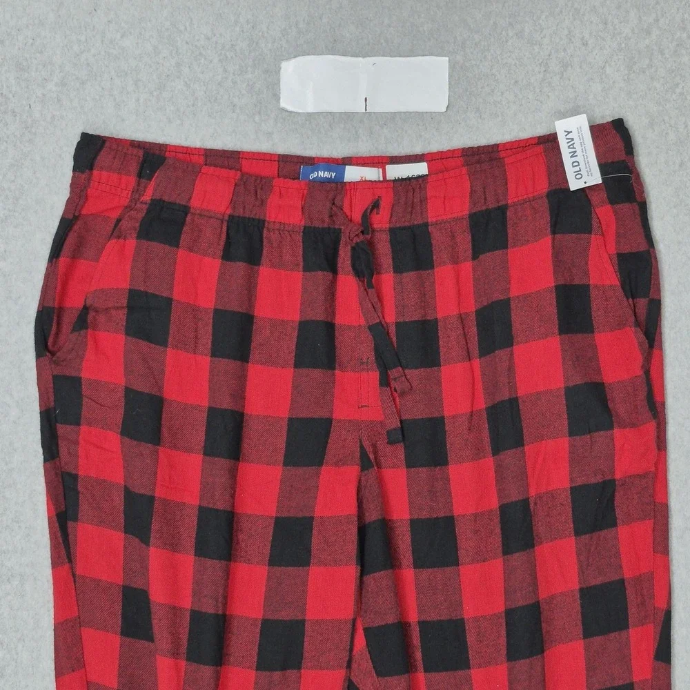Old Navy Men Sleepwear XL Red Plaid Pajama Pants 28